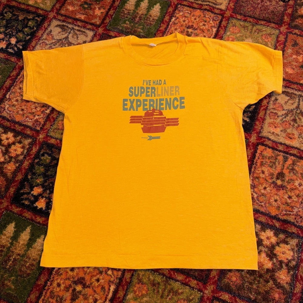 Amtrak Screen Stars Single Stitch Superliner Promo T-shirt Made in USA Train